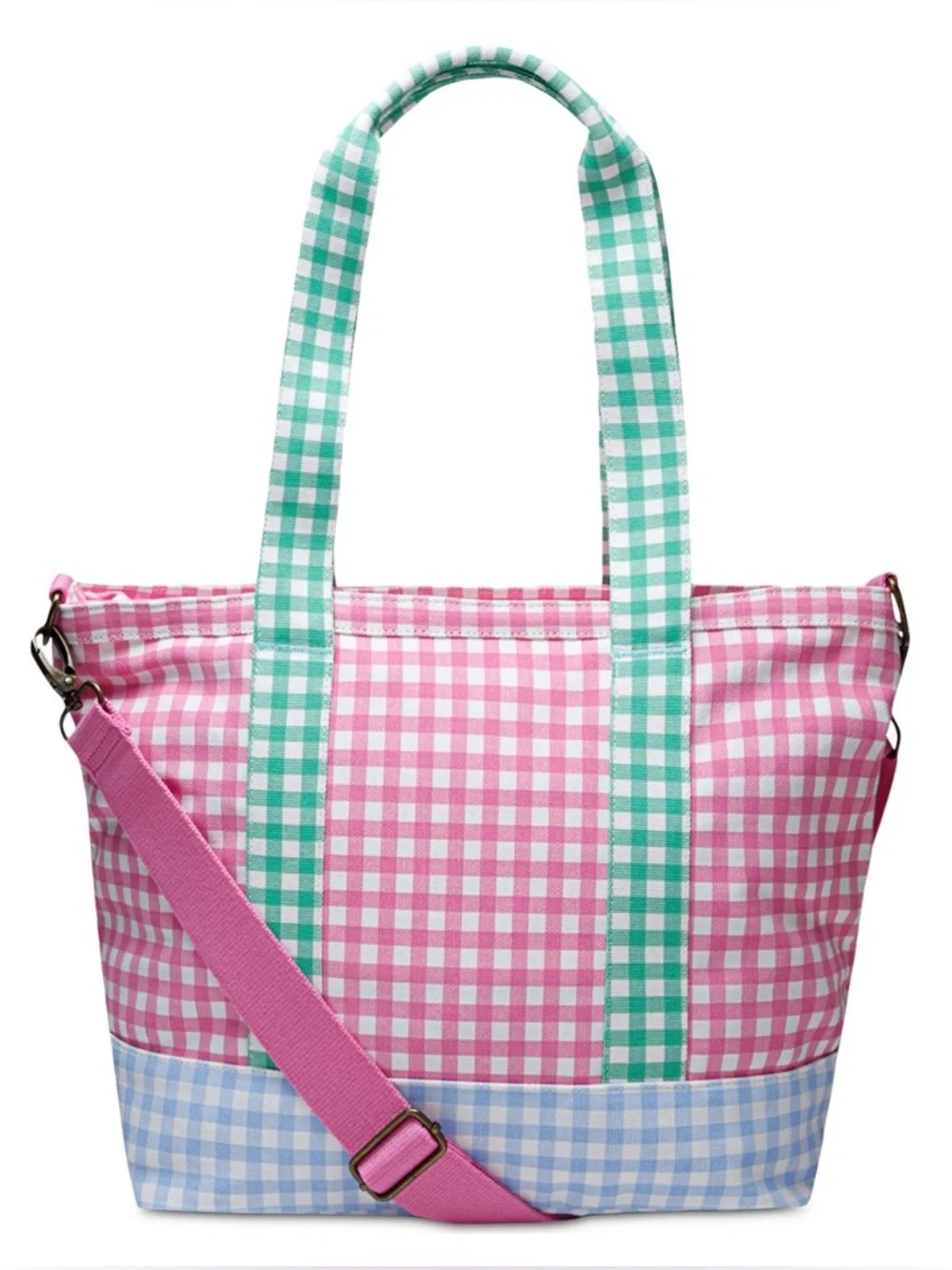 POLO RALPH LAUREN Kids' Gingham Big Pony Cotton Canvas Tote In Multi